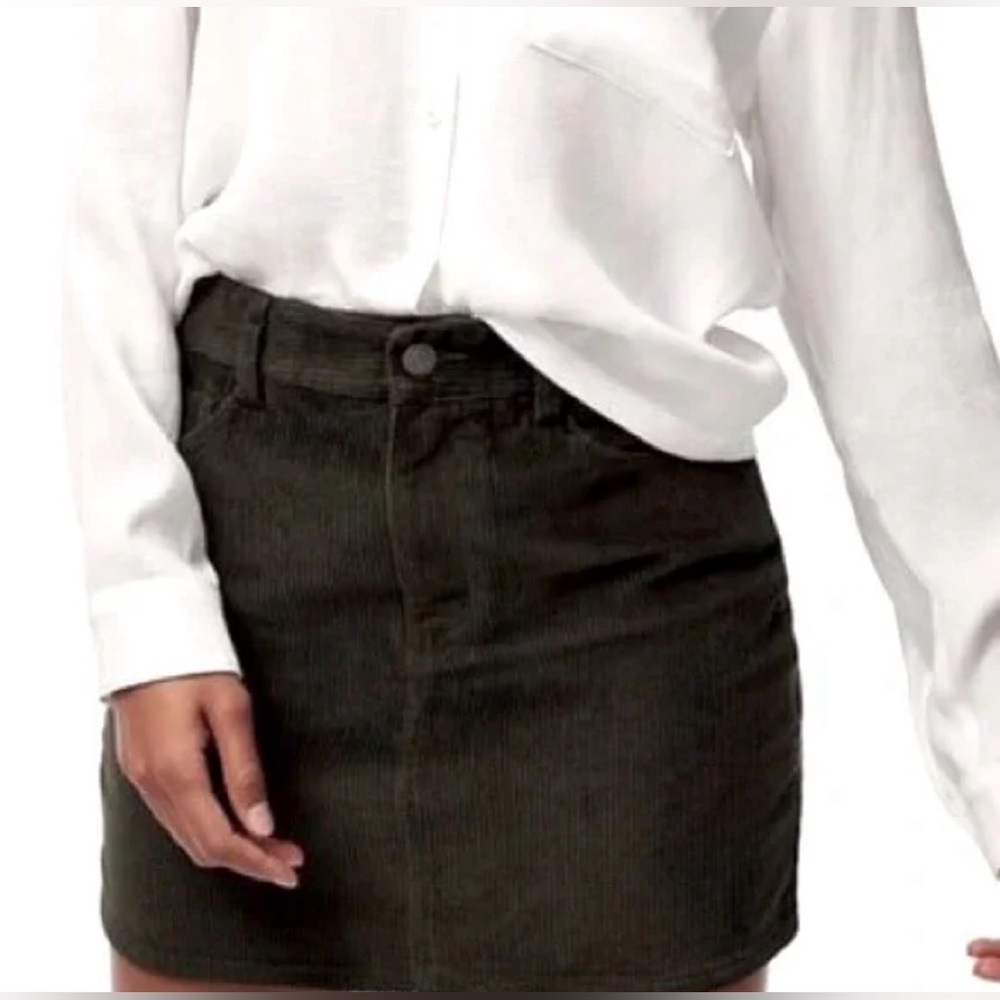 Aritzia Wilfred Olive Corduroy Mini Skirt